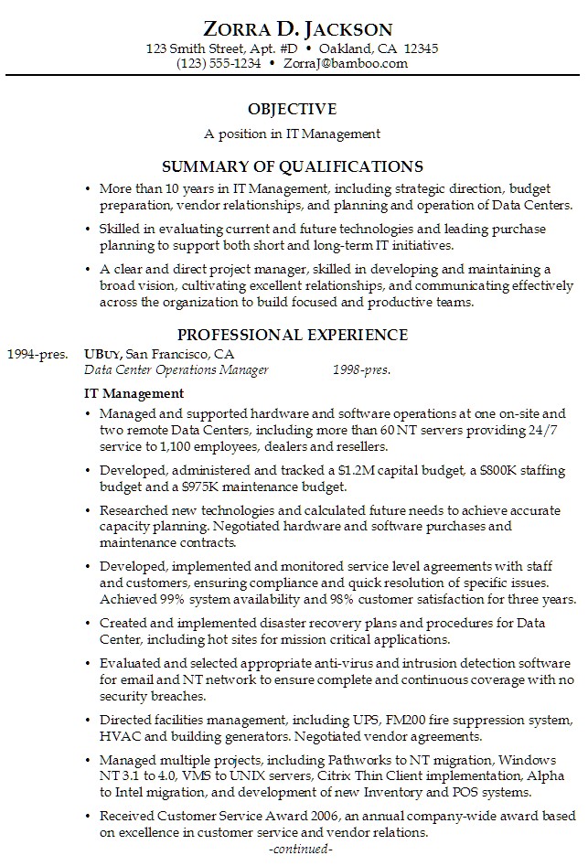 Resume skills summary examples